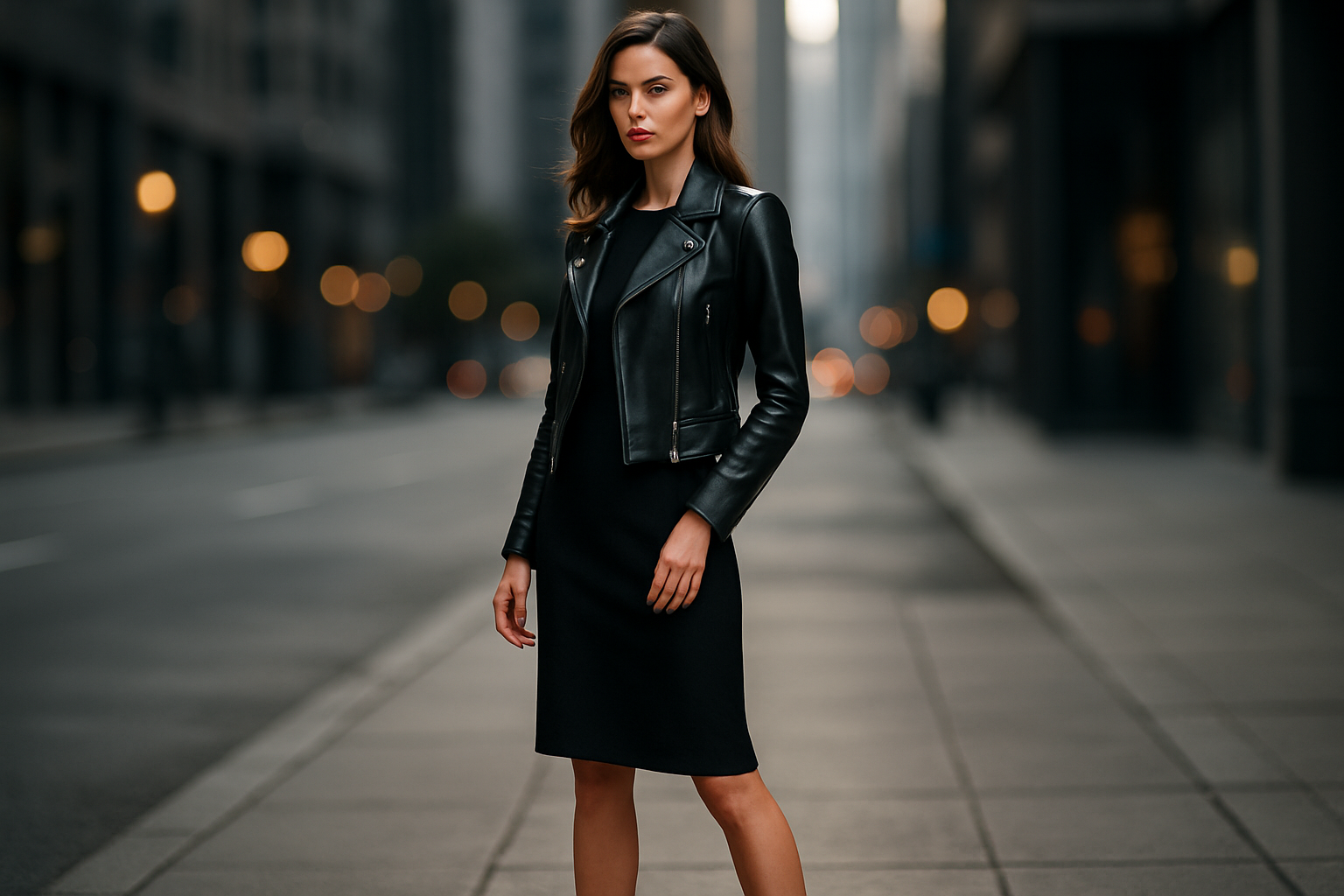 How to Wear Leather Jackets with Heels